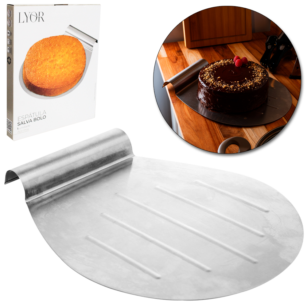 ESPATULA CONFEITEIRO SALVA BOLO DE INOX 33X26CM