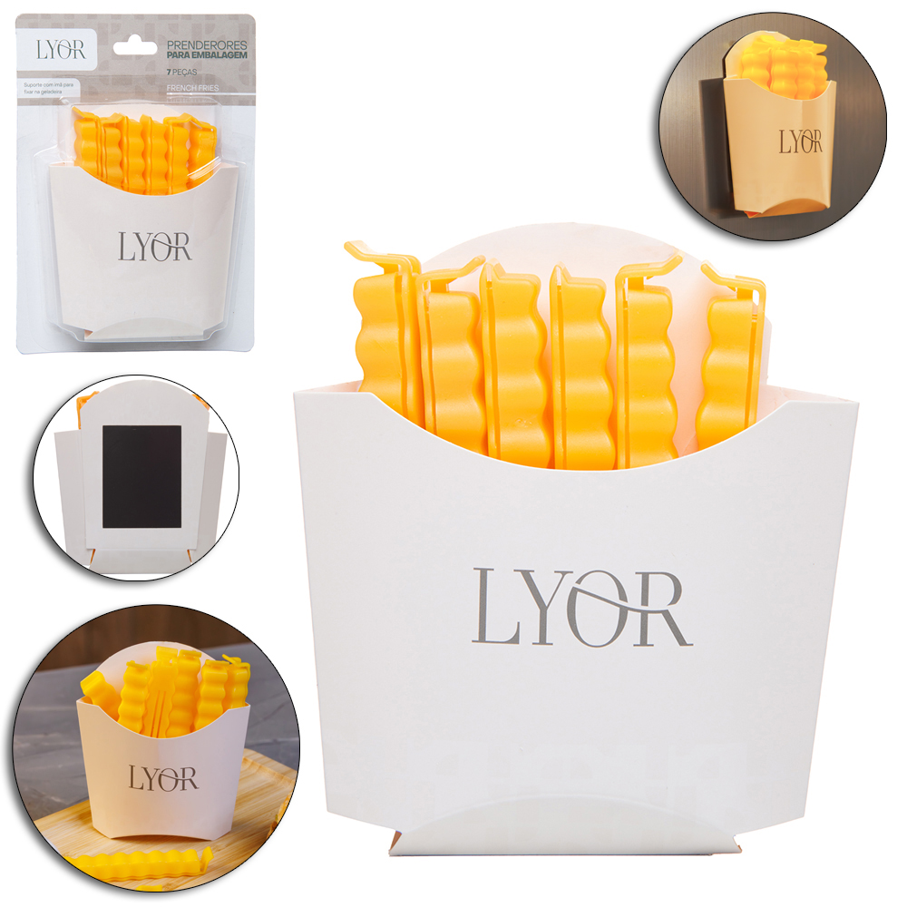 LACRA VEDA EMBALAGEM DE PLASTICO BATATA FRITA MULTIUSO COM 7 PECAS 10CM