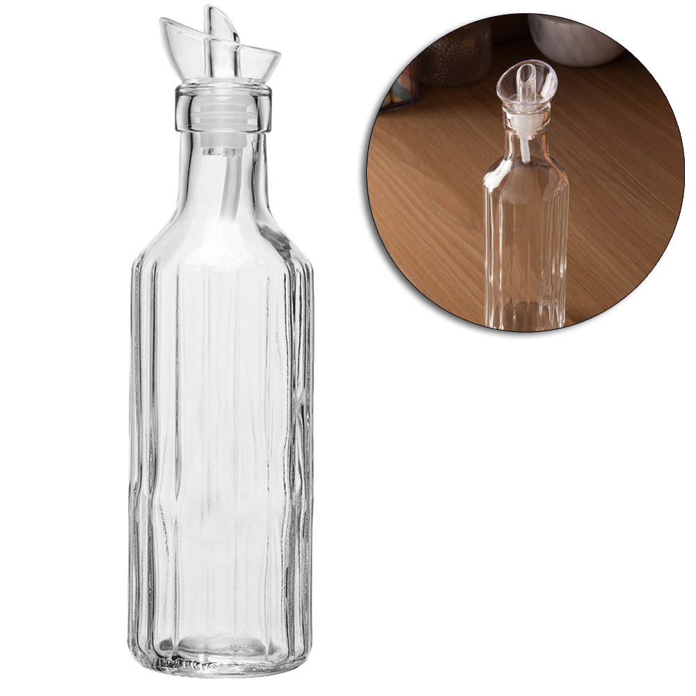 AZEITEIRO / VINAGREIRO DE VIDRO + BICO DOSADOR DE PLASTICO VEGAS 250ML