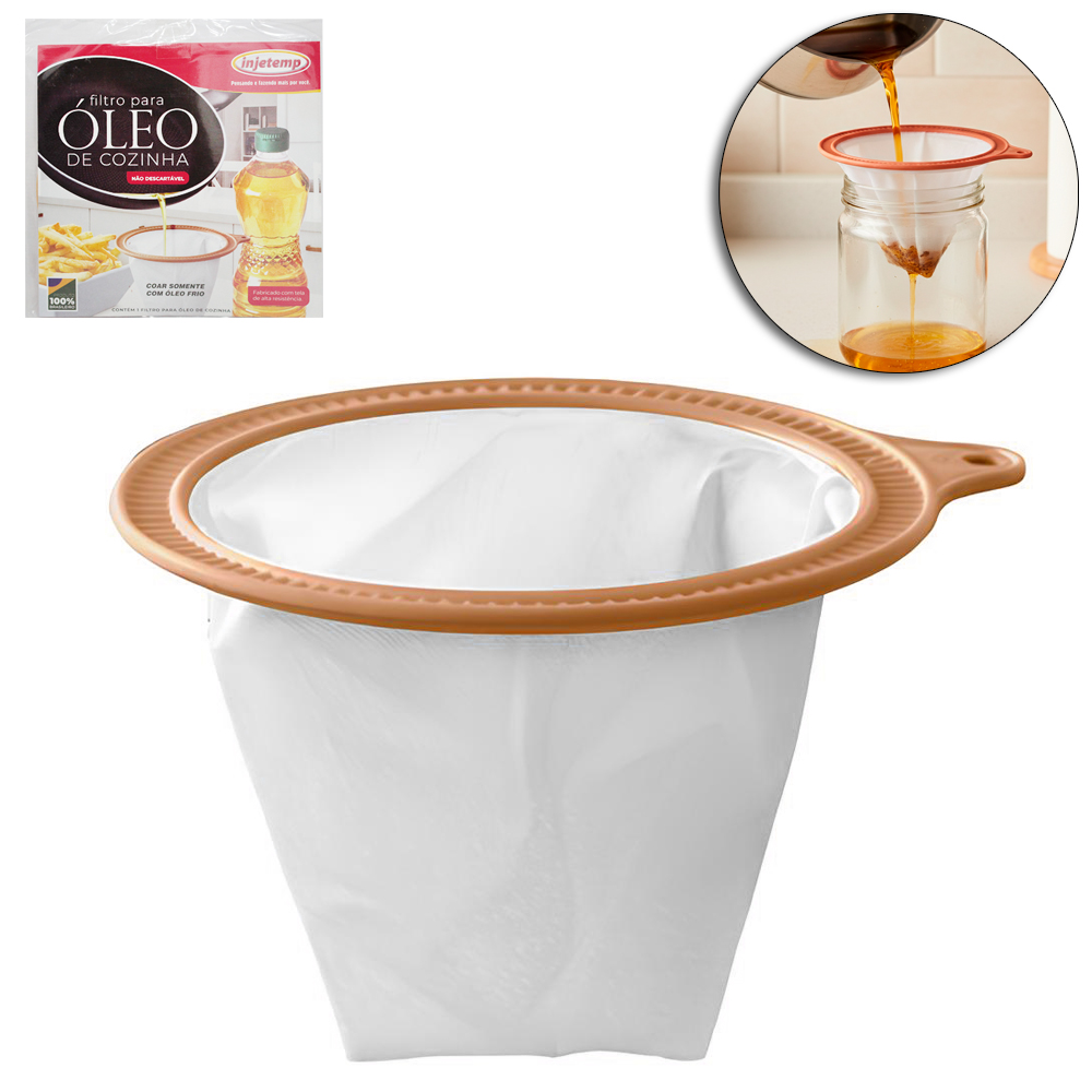 FILTRO / COADOR DE OLEO PARA COZINHA 13CM