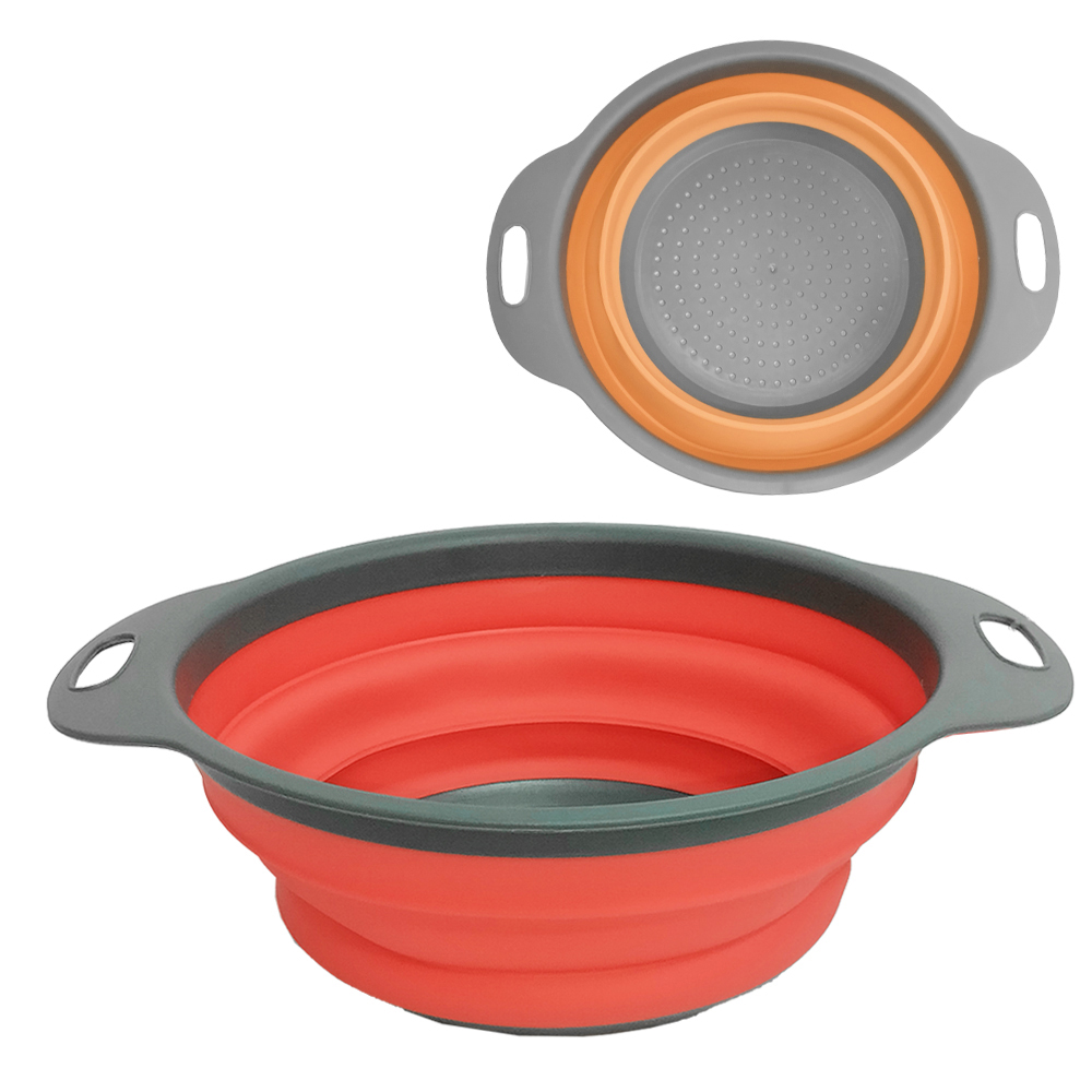 ESCORREDOR DE SILICONE REDONDO MULTIUSO RETRATIL COM ALCA 24X8X19CM DE Ø