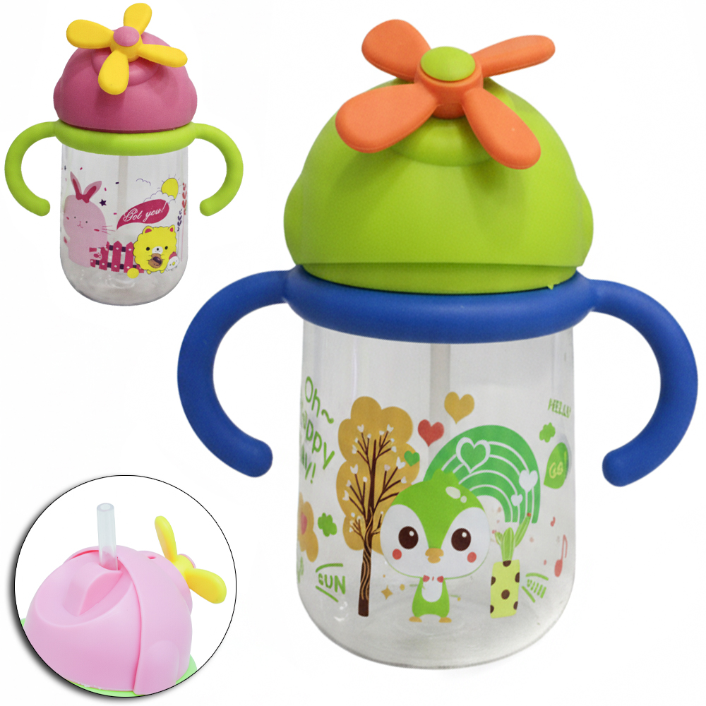 COPO BABY COM TAMPA E CANUDO + ALCA DE PLASTICO 500ML