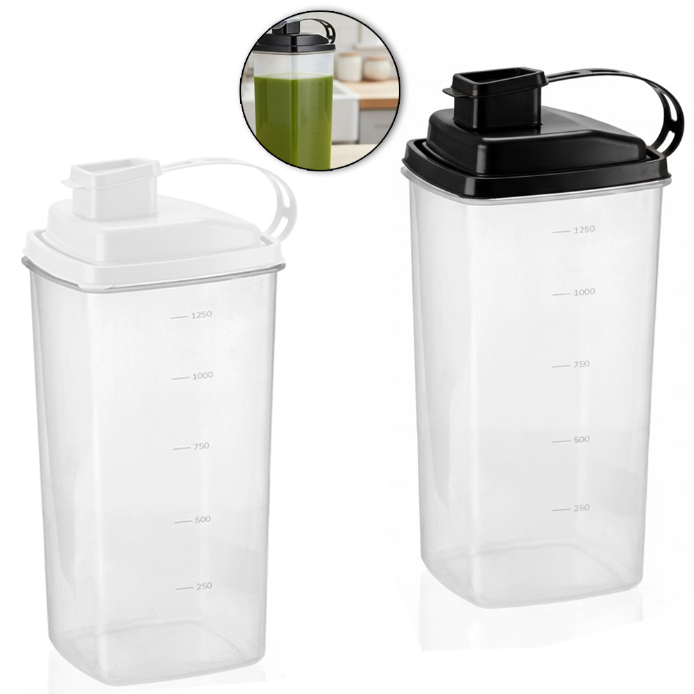 GARRAFA DE AGUA DE PLASTICO COM TAMPA PRETO / BRANCO 1,25L