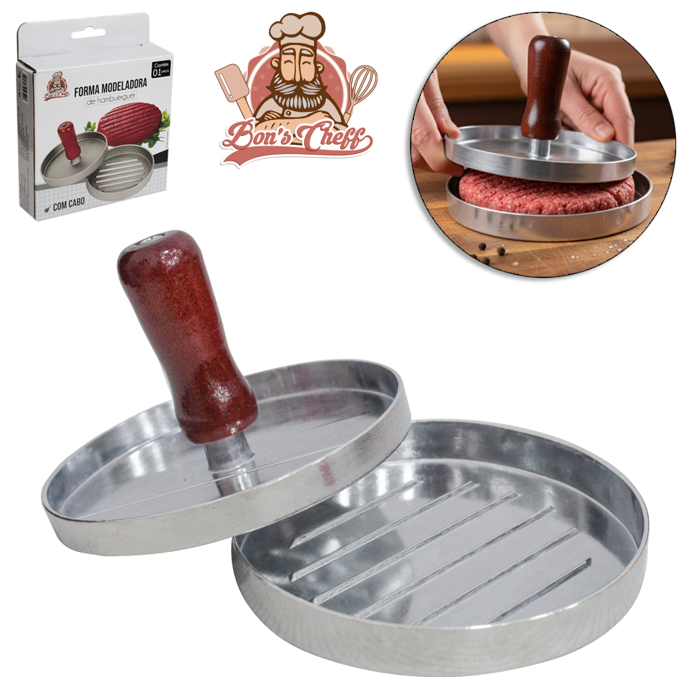 FORMA MODELADORA DE ALUMINIO PARA HAMBURGUER 11,5CM DE Ø