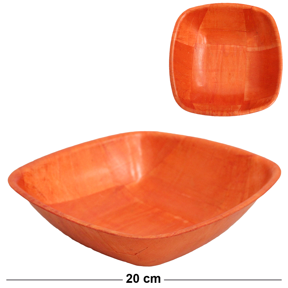 TIGELA DE MADEIRA QUADRADA 20X4,5CM