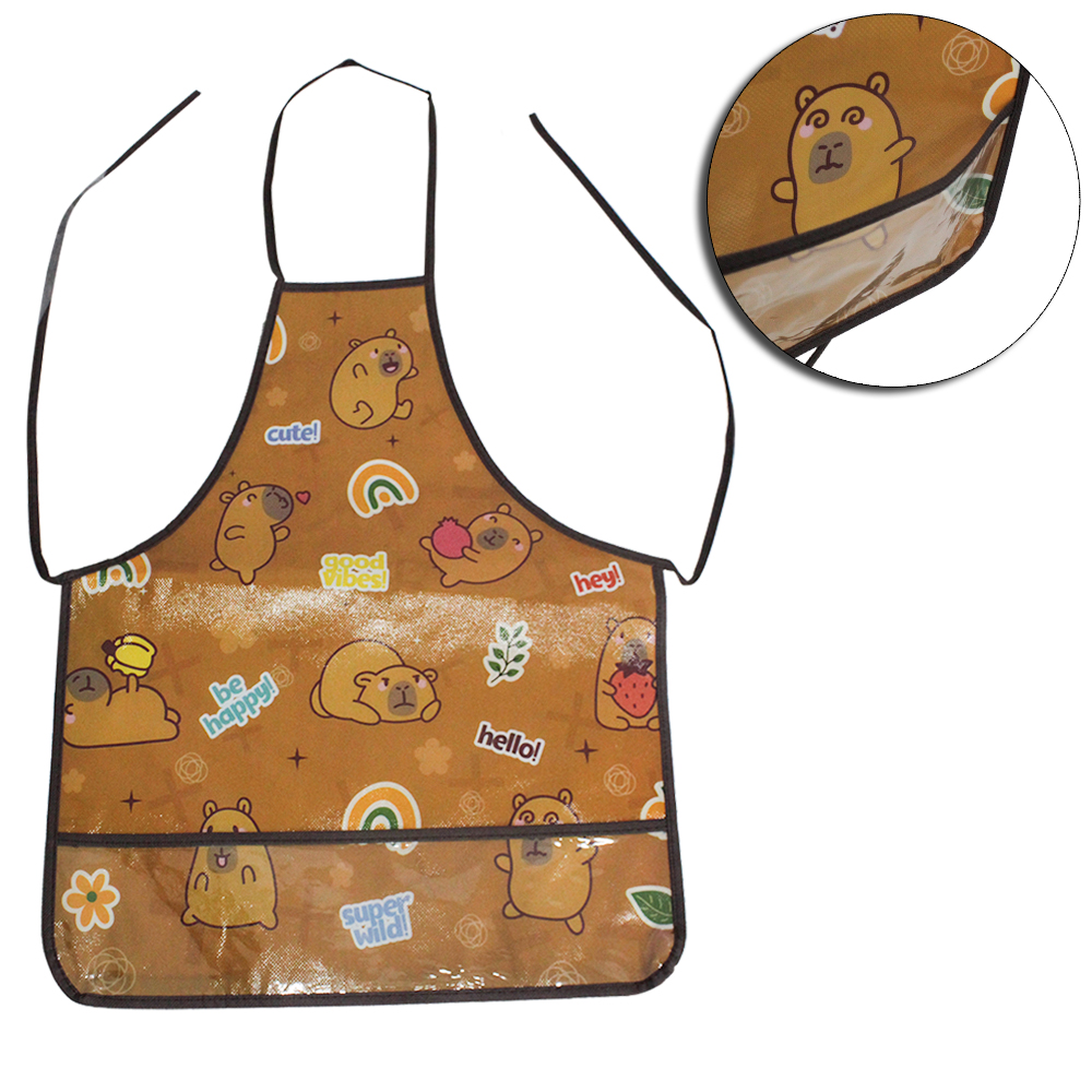 AVENTAL DE POLIESTER INFANTIL COM BOLSO CAPIVARA 51X41CM