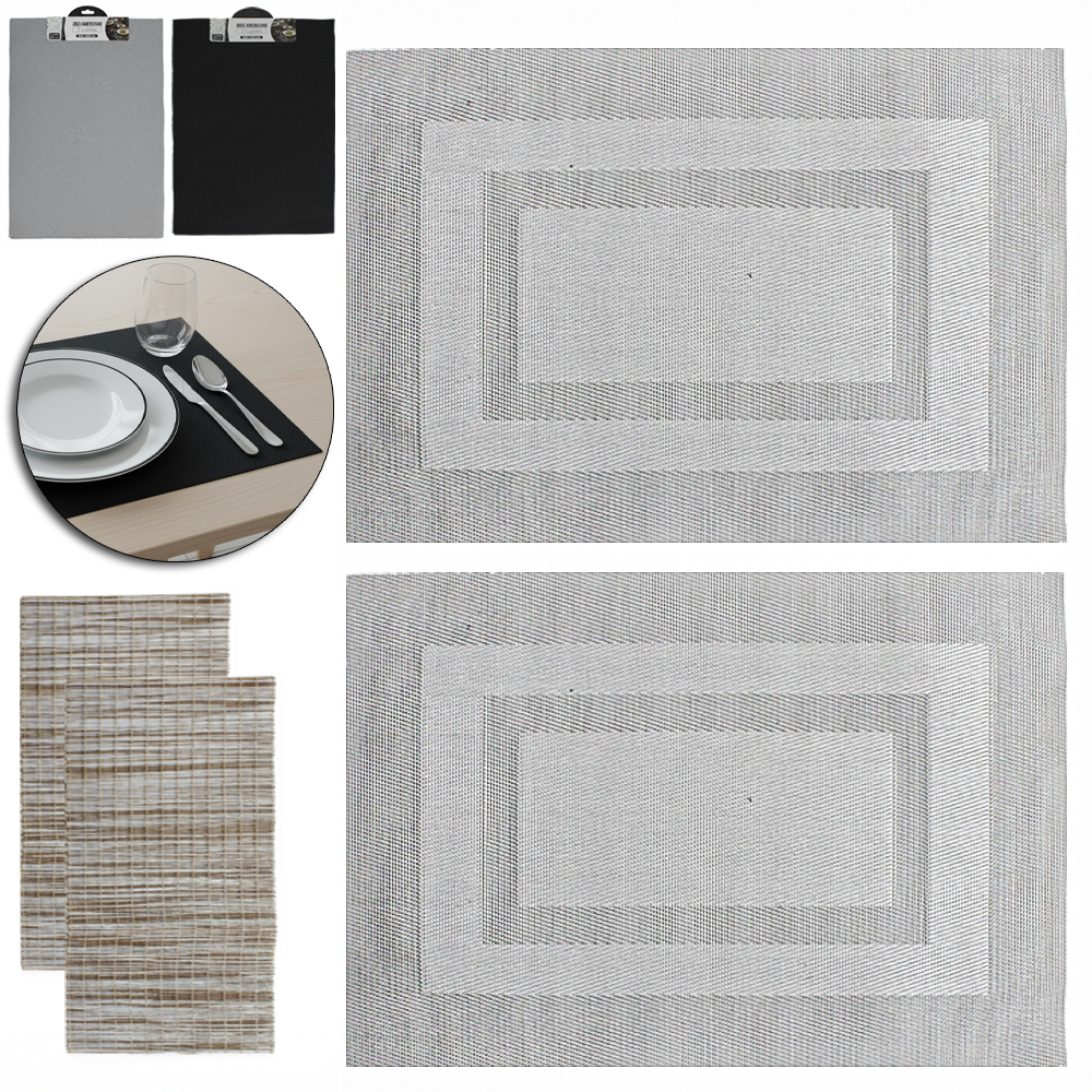 JOGO DE TOALHA AMERICANO DE PVC RETANGULAR COM 2 PECAS 45X30CM