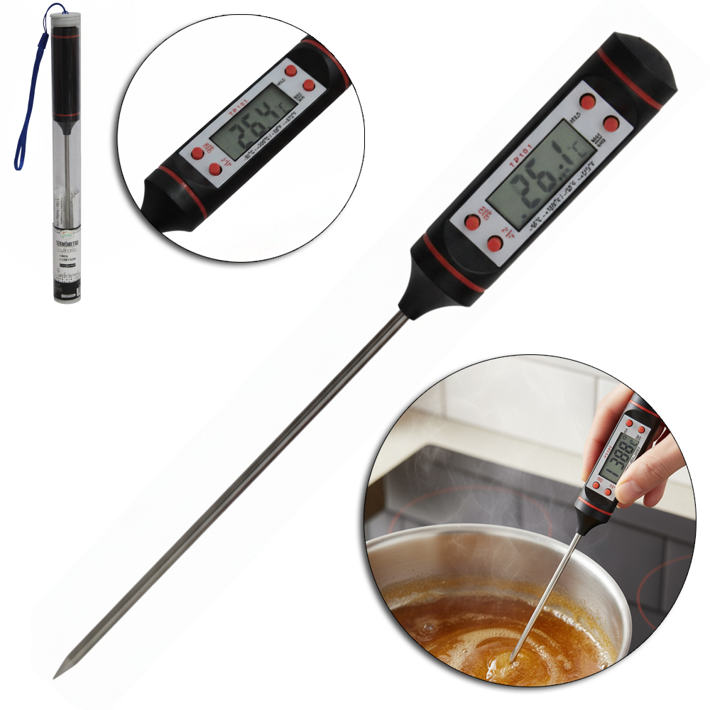 TERMOMETRO CULINARIO DIGITAL A BATERIA NO ESTOJO 24,5X2,5CM
