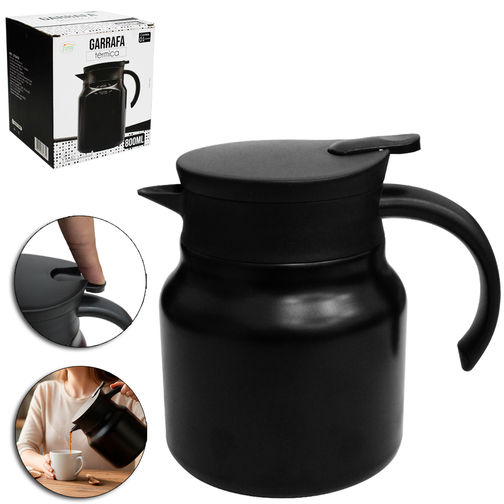 GARRAFA TERMICA DE INOX COM INFUSOR 800ML