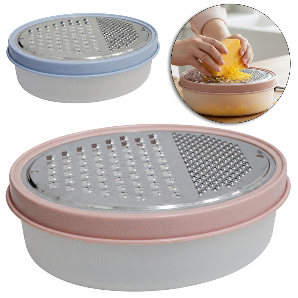 RALADOR DE INOX 1 FACE COM RESERVATORIO DE PLASTICO OVAL