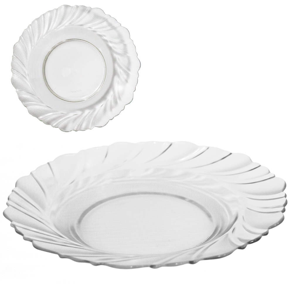 PRATO DE VIDRO FUNDO TRANSPARENTE 22CM DE Ø