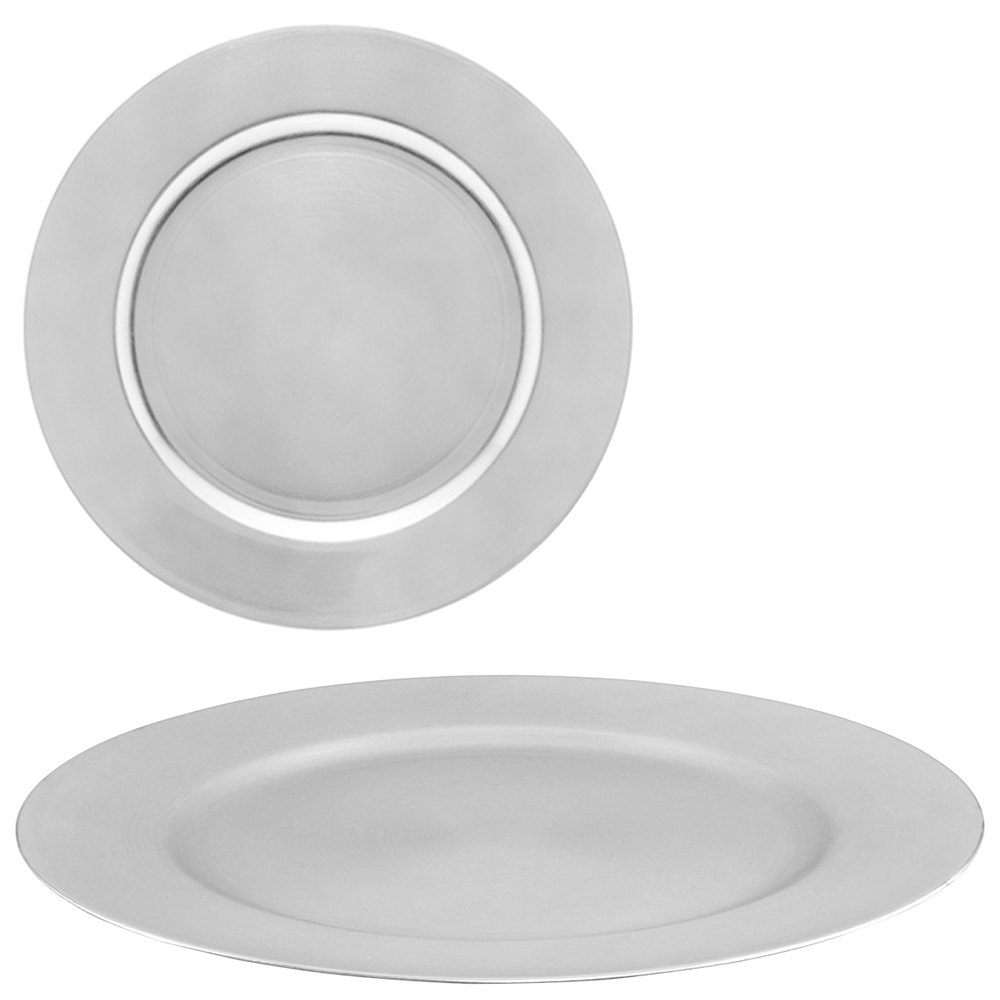 SOUSPLAT DE PLASTICO REDONDO OPALA PRATA 33CM DE Ø