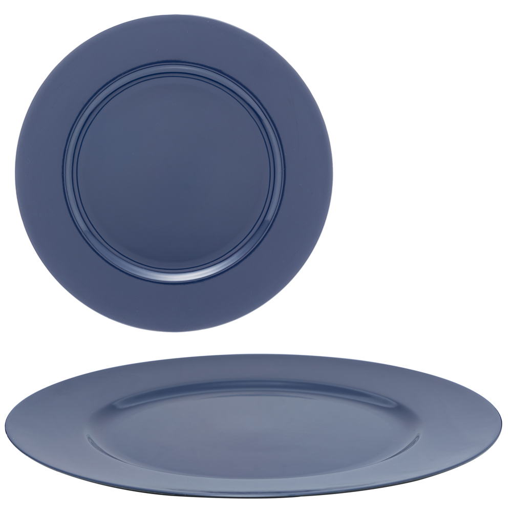 SOUSPLAT DE PLASTICO REDONDO OPALA AZUL 33CM DE Ø