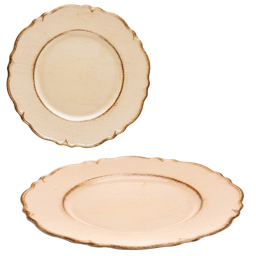 SOUSPLAT DE PLASTICO REDONDO MOON BEGE 25CM DE Ø