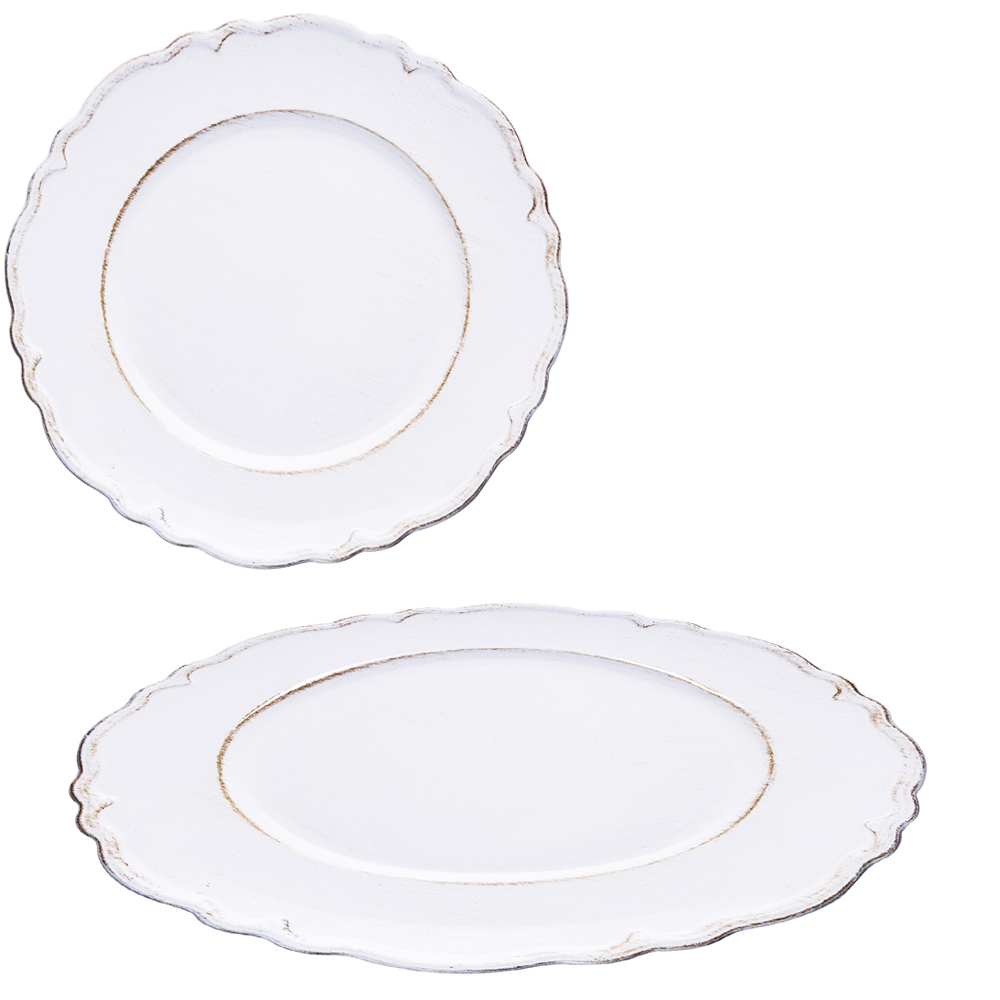 SOUSPLAT DE PLASTICO REDONDO MOON BRANCO 25CM DE Ø