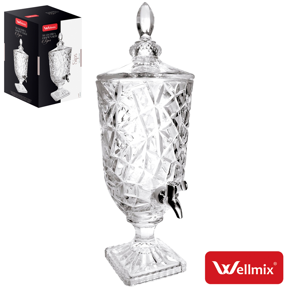 SUQUEIRA DISPENSER DE VIDRO COM BASE SIPS 3L