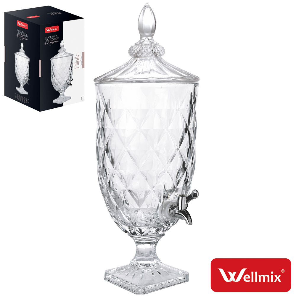 SUQUEIRA DISPENSER DE VIDRO COM BASE ELLIPTIC 5L