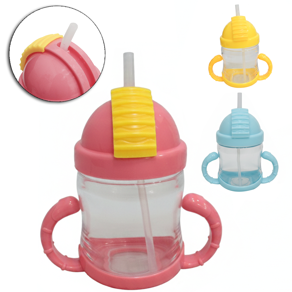 COPO BABY COM TAMPA E CANUDO + ALCA DE PLASTICO 250ML