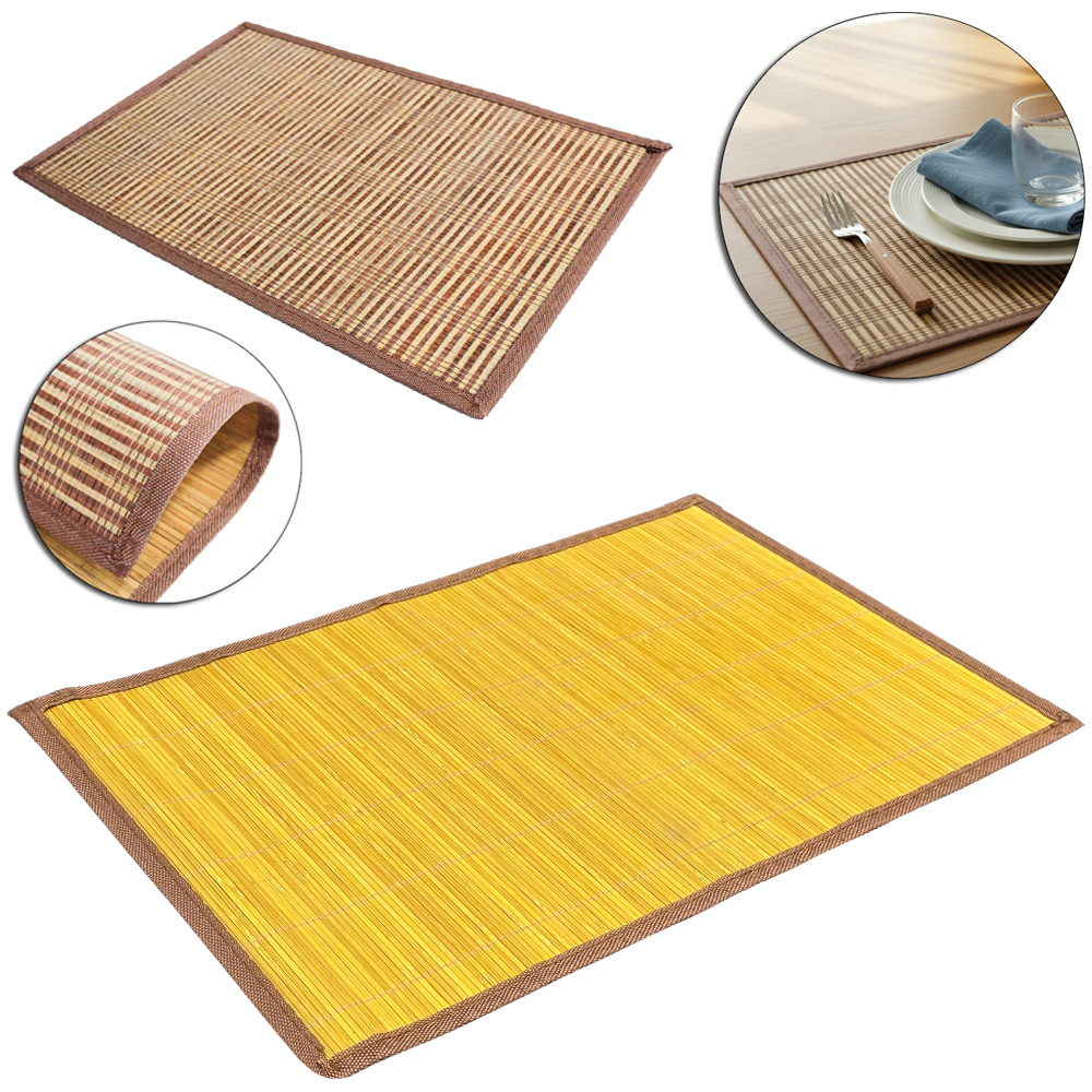 TOALHA LUGAR AMERICANO RETANGULAR DE BAMBU COM BORDA VIES 43X28,5CM