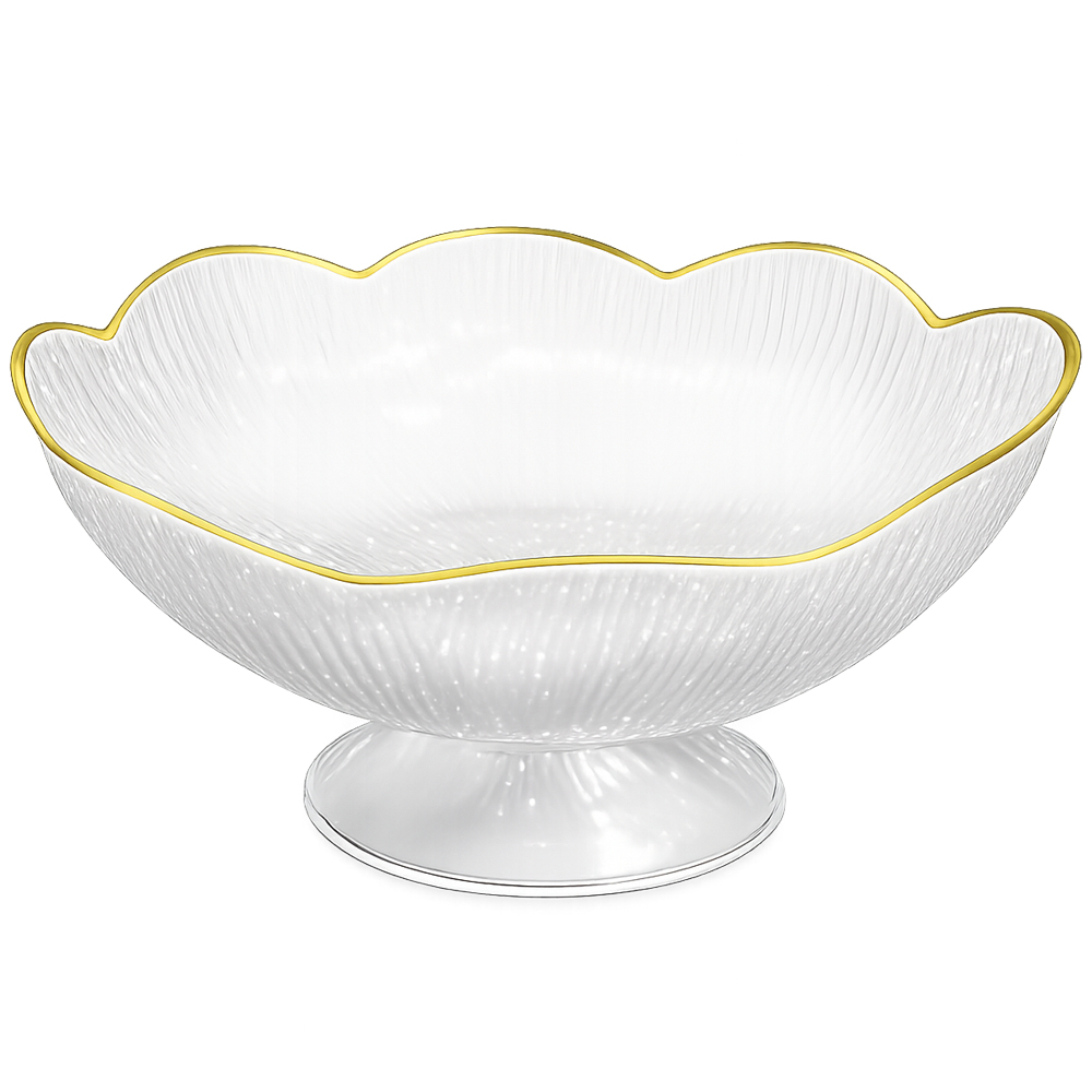 FRUTEIRA DE MESA DE PLASTICO PET FLEXIVEL REDONDA BORDA DOURADA COM PE FACILE 12X26CM DE Ø