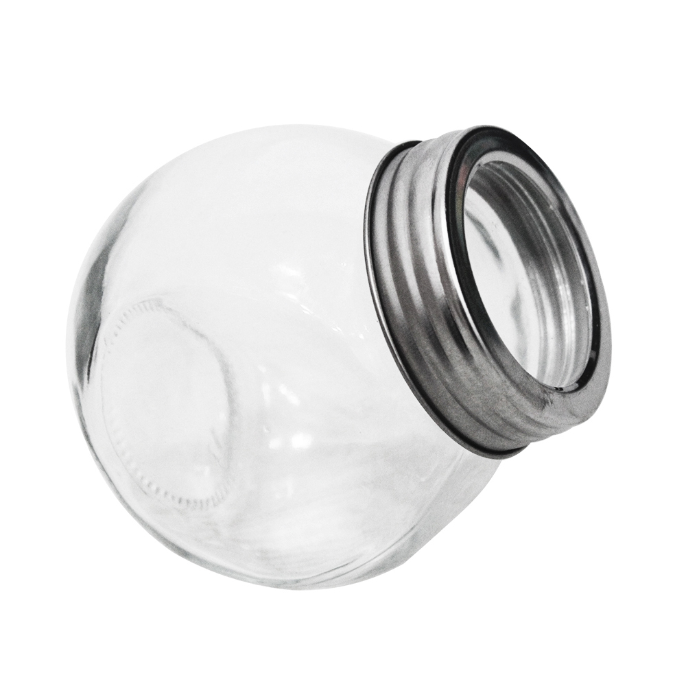 POTE BALEIRO DE VIDRO COM TAMPA DE METAL 180ML