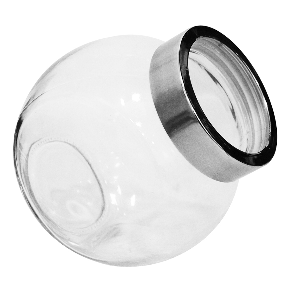 POTE BALEIRO DE VIDRO COM TAMPA DE METAL 1500ML