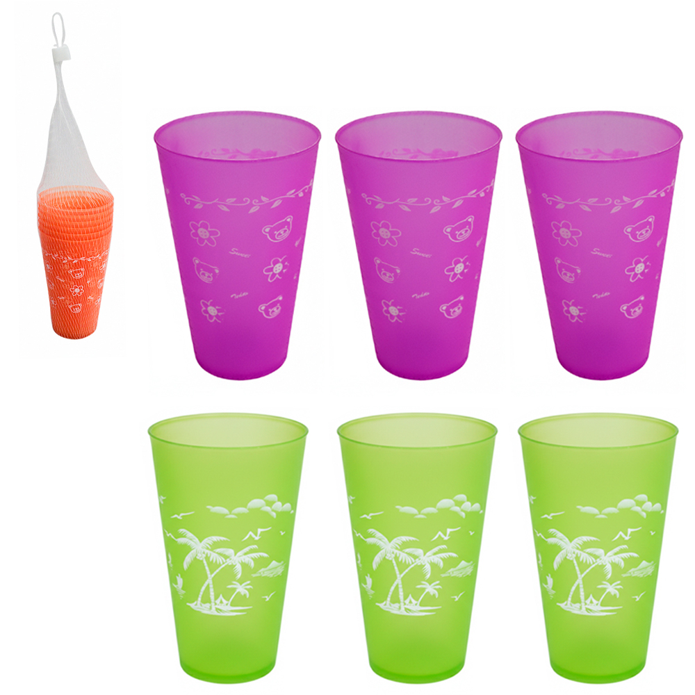 COPO DE PLASTICO COM 6 PECAS 350ML NA REDE