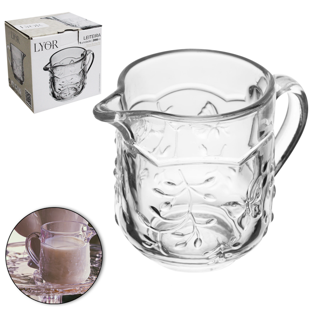 LEITEIRA DE VIDRO DE CRISTAL BORBOLETA NEW BUTTERFLY 200ML