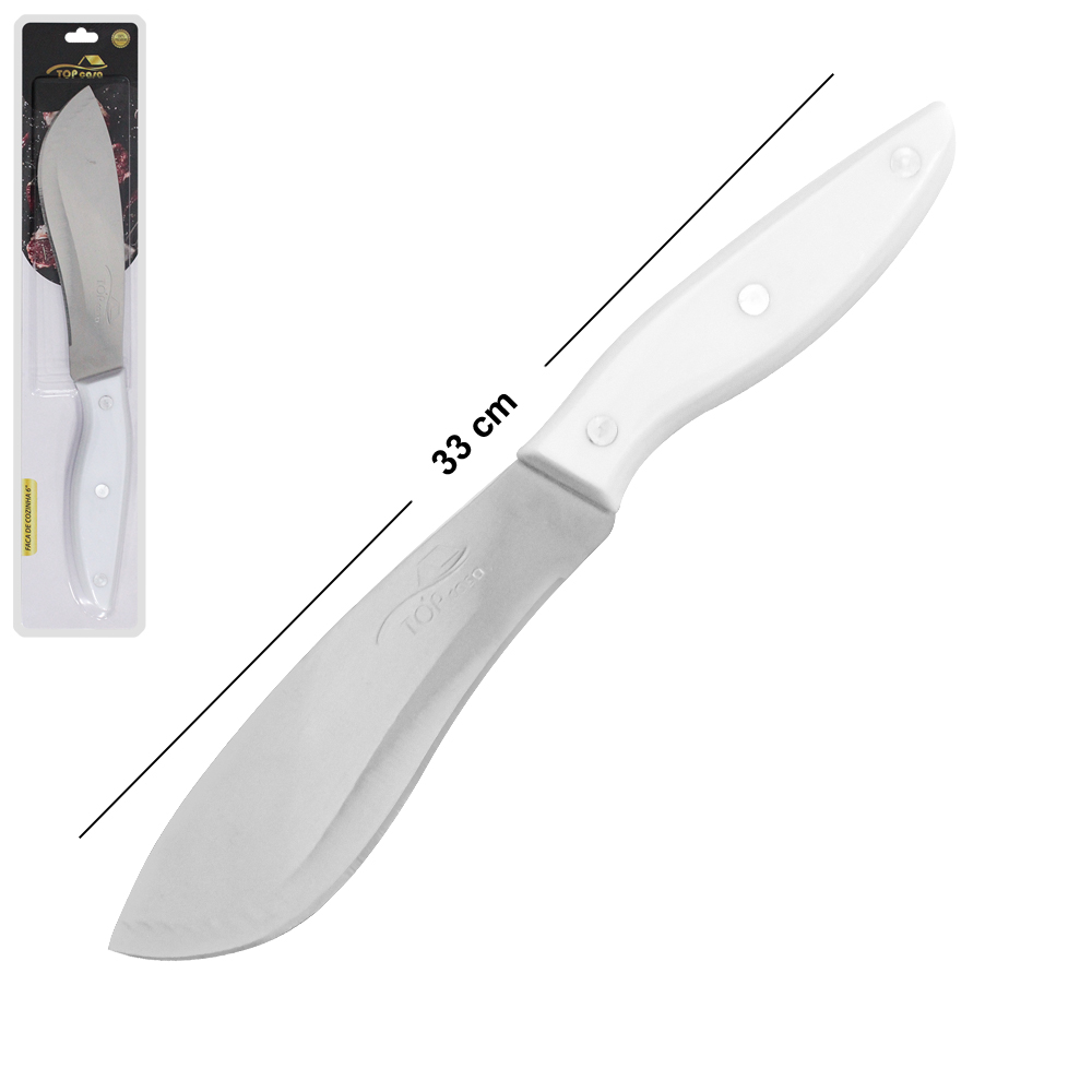 FACA DE COZINHA DE INOX 6'' CABO PLASTICO BRANCO TOP CASA