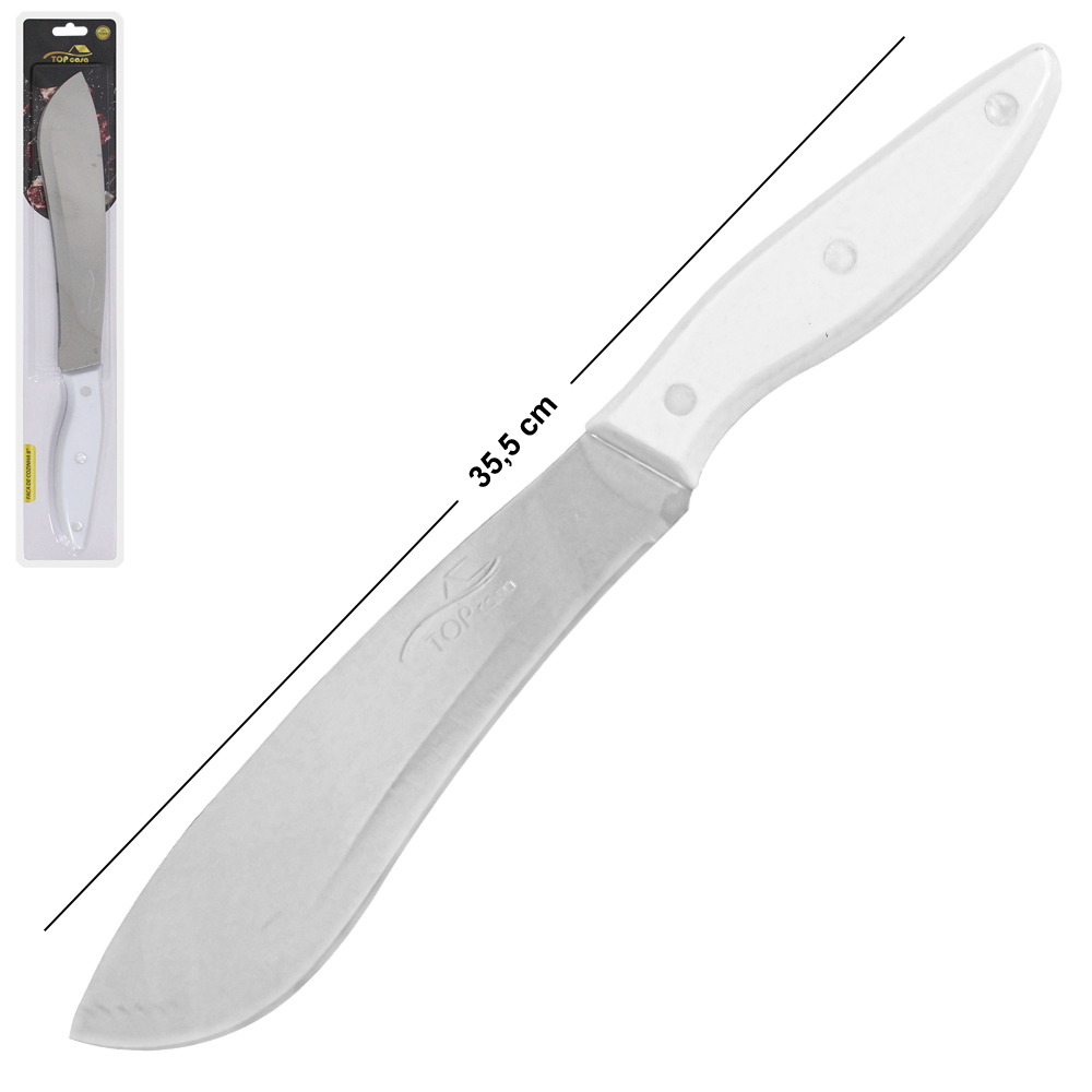 FACA DE COZINHA DE INOX 7'' CABO PLASTICO BRANCO TOP CASA