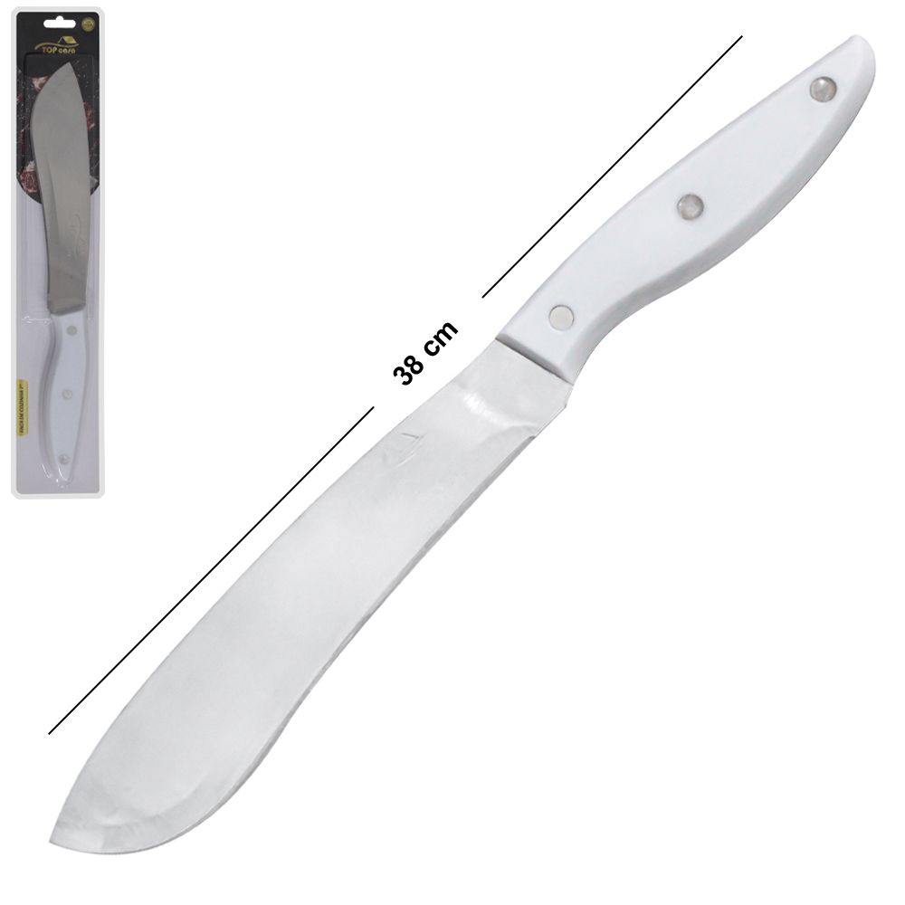 FACA DE COZINHA DE INOX 8'' CABO PLASTICO BRANCO TOP CASA