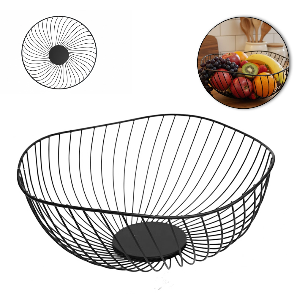 CESTA FRUTEIRA DE MESA ARAMADO REDONDA BLACK 10,5X26CM DE Ø