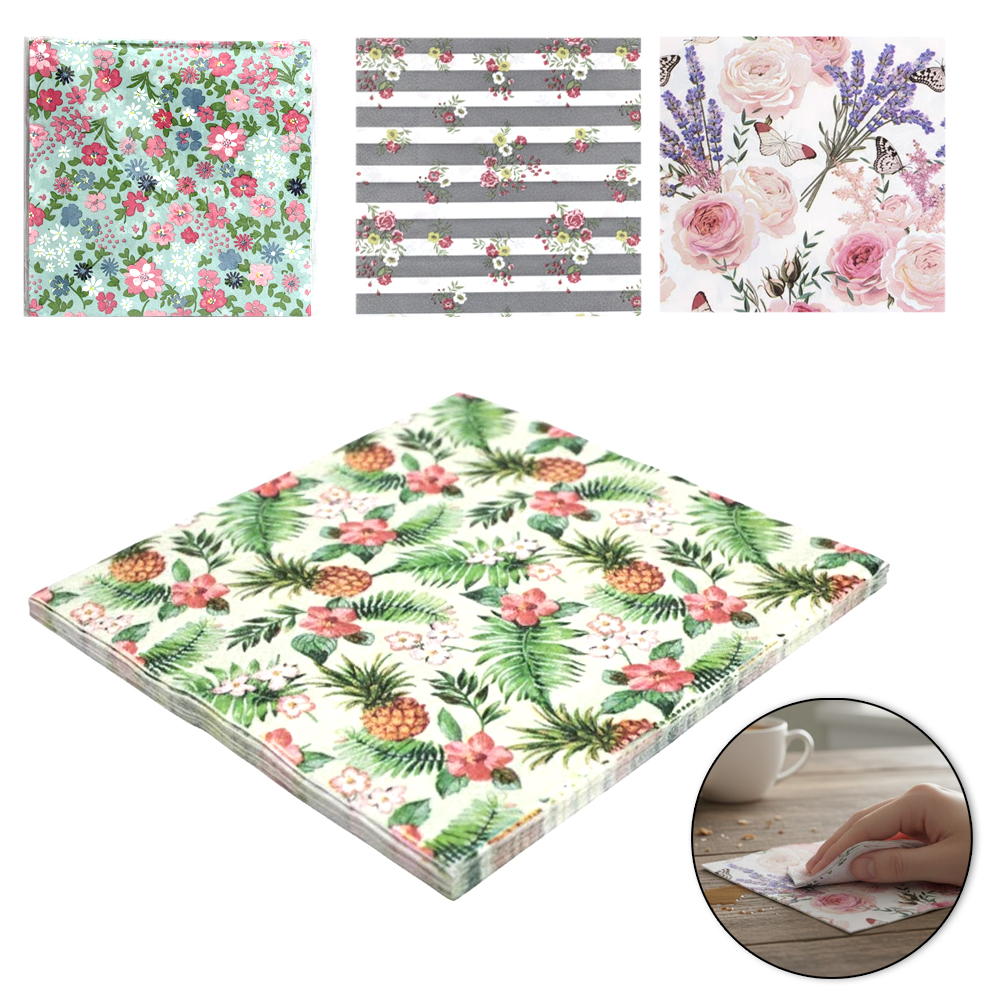 GUARDANAPO DE PAPEL ESTAMPAS SORTIDAS COM 12 FOLHAS