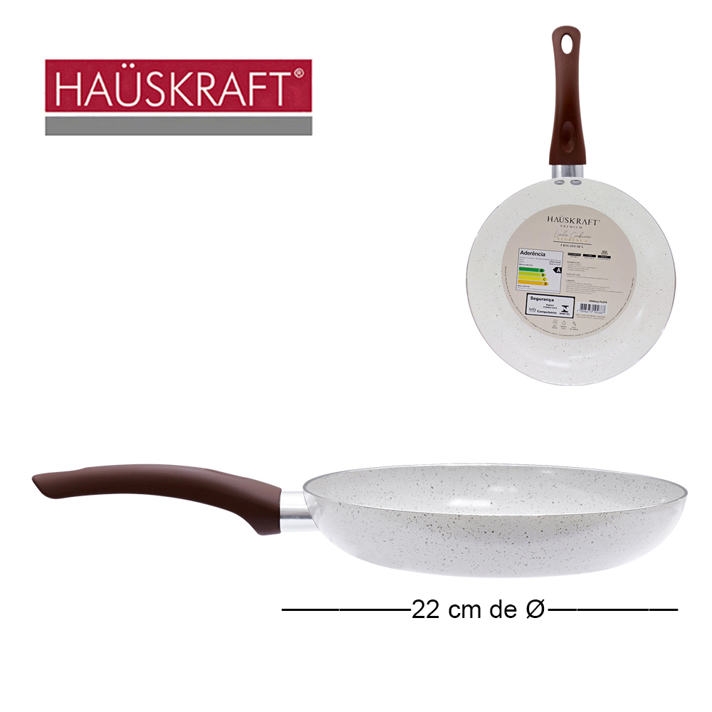 FRIGIDEIRA REVESTIDA CERAMICA ANTIADERENTE CABO EMBORRACHADO LINHA COOFEWARE FLORENCA HAUSKRAFT PREMIUM