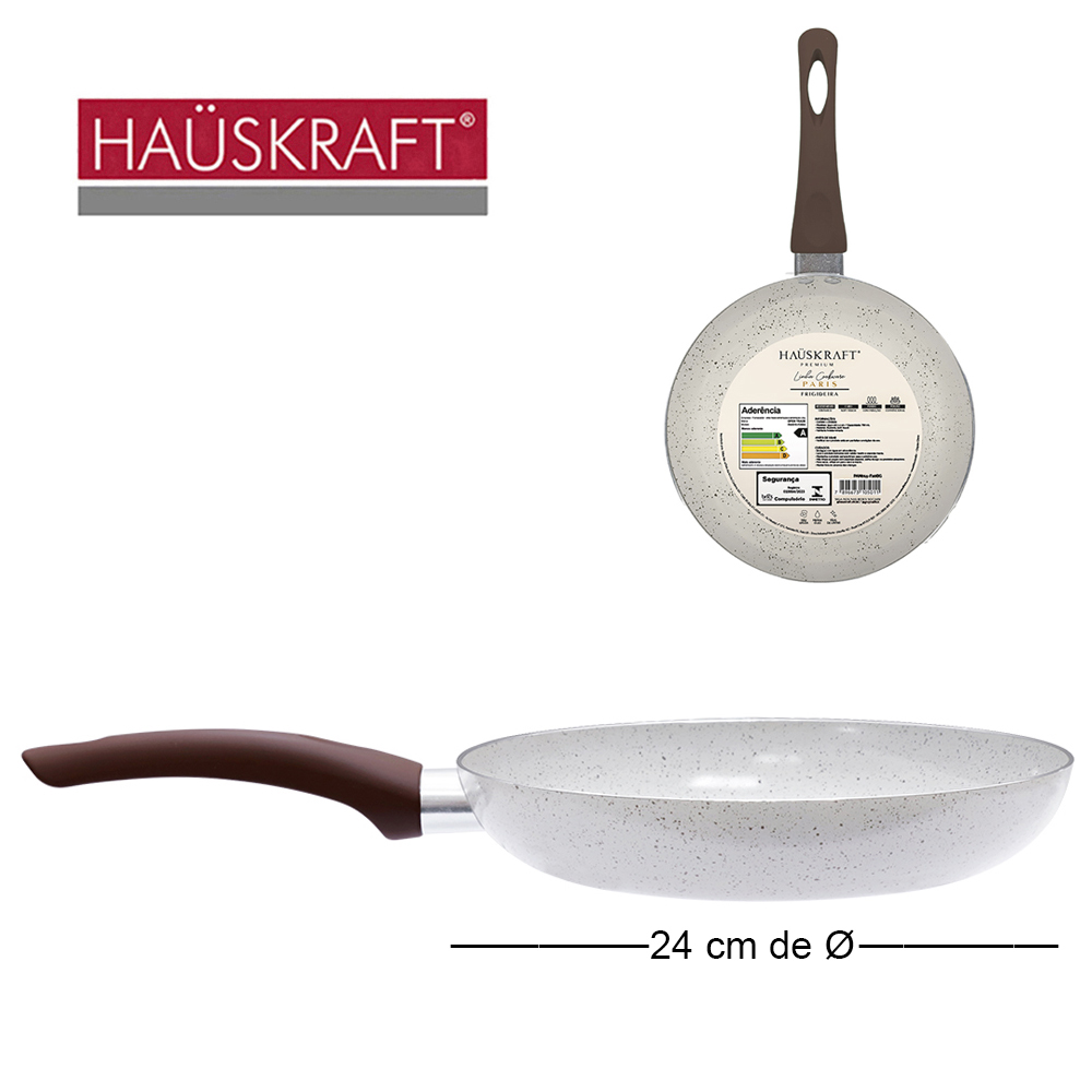 FRIGIDEIRA REVESTIDA CERAMICA ANTIADERENTE CABO EMBORRACHADO LINHA COOFEWARE FLORENCA HAUSKRAFT PREMIUM