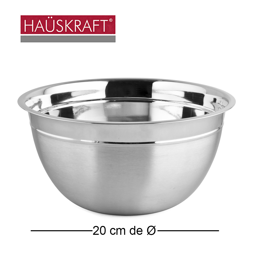 TIGELA REDONDA DE INOX BOWL FUNDA HAUSKRAFT 2,2L 20CM DE Ø