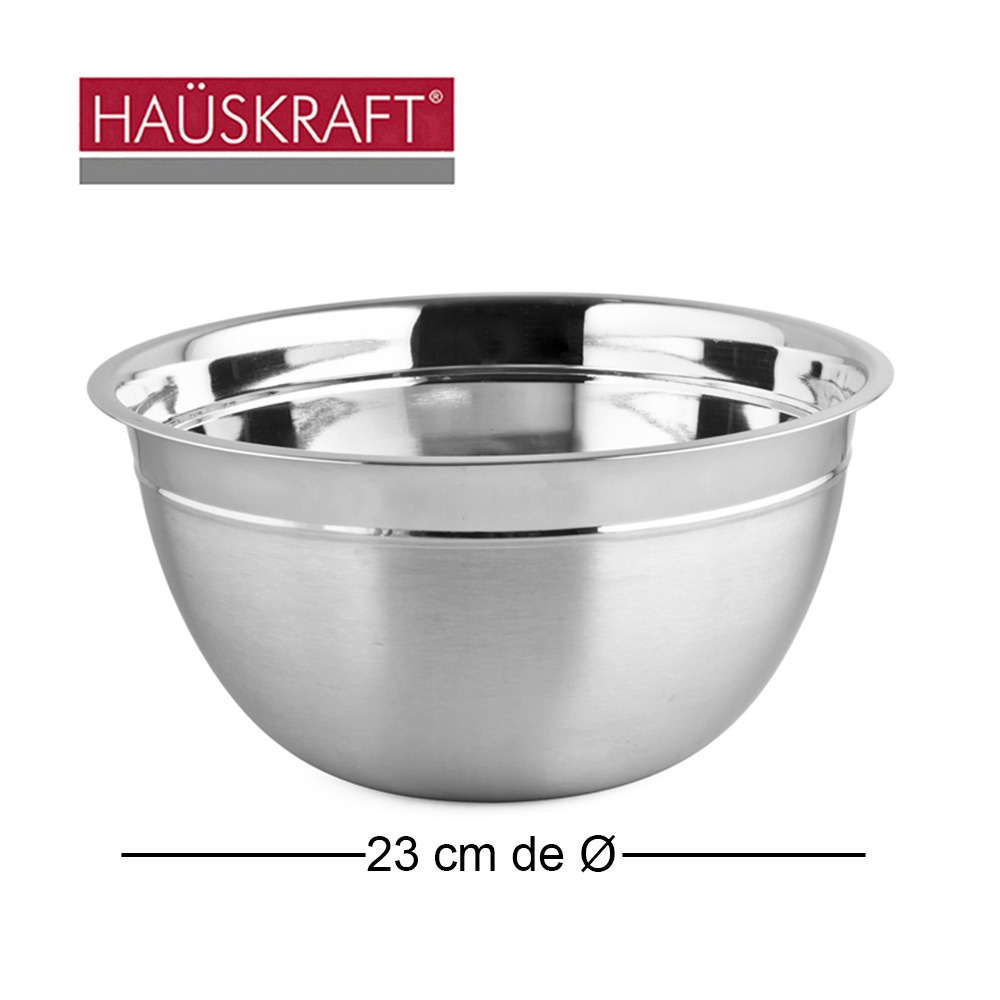 TIGELA REDONDA DE INOX BOWL FUNDA HAUSKRAFT 2,8L 23CM DE Ø
