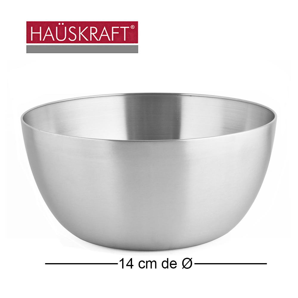 TIGELA REDONDA DE INOX BOWL FUNDA HAUSKRAFT 700ML 14CM DE Ø