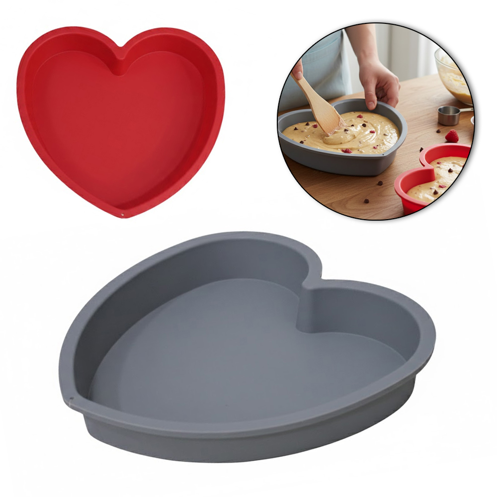 FORMA DE SILICONE CORACAO PARA BOLO / TORTA 23,5X23X4CM