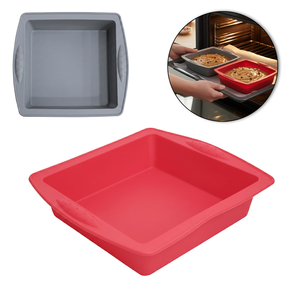 FORMA DE SILICONE QUADRADA PARA BOLO / TORTA 26X24,5X5,5CM
