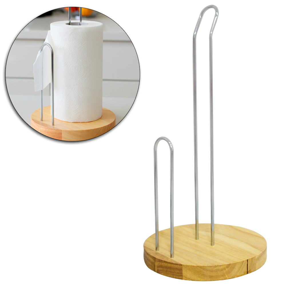 PORTA PAPEL TOALHA DE MESA ARAMADO COM BASE DE MADEIRA MDF 29X14,5CM BONS CHEFF