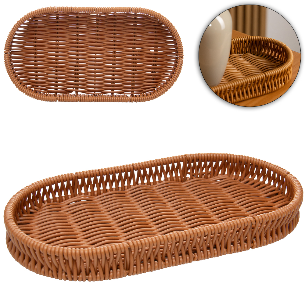CESTA DE PLASTICO TIPO VIME OVAL 22X11X3CM