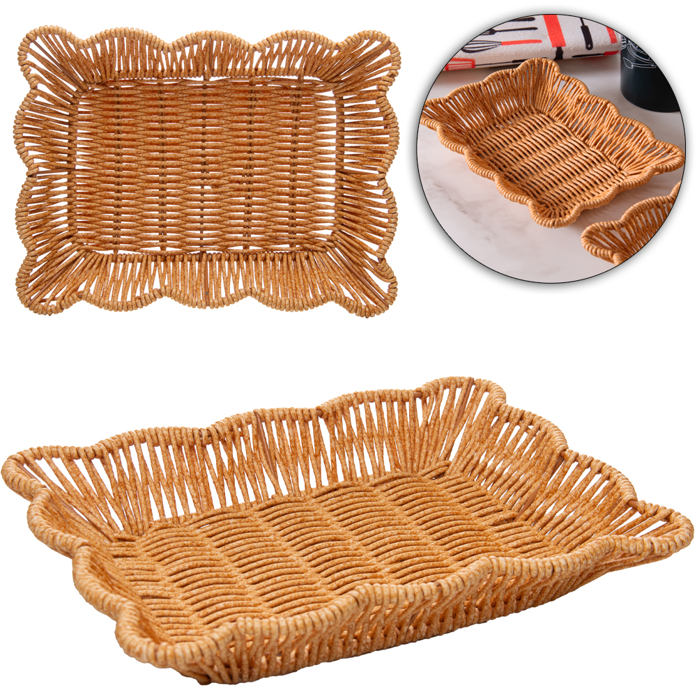 CESTA DE PLASTICO TIPO VIME RETANGULAR BOTANICA 23X17X5CM