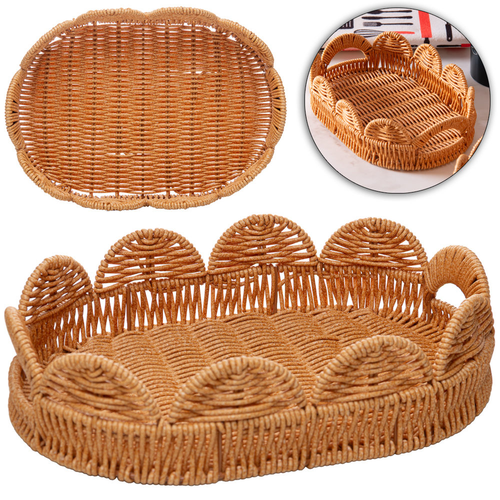 CESTA DE PLASTICO TIPO VIME OVAL BOTANICA 26X17X7CM