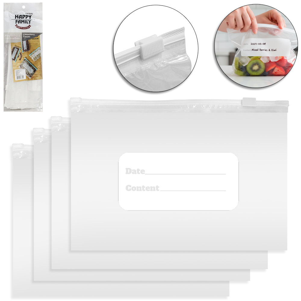 SACO DE PVC PARA MANTIMENTOS ZIP LOCK COM 15 PECAS 15X23CM