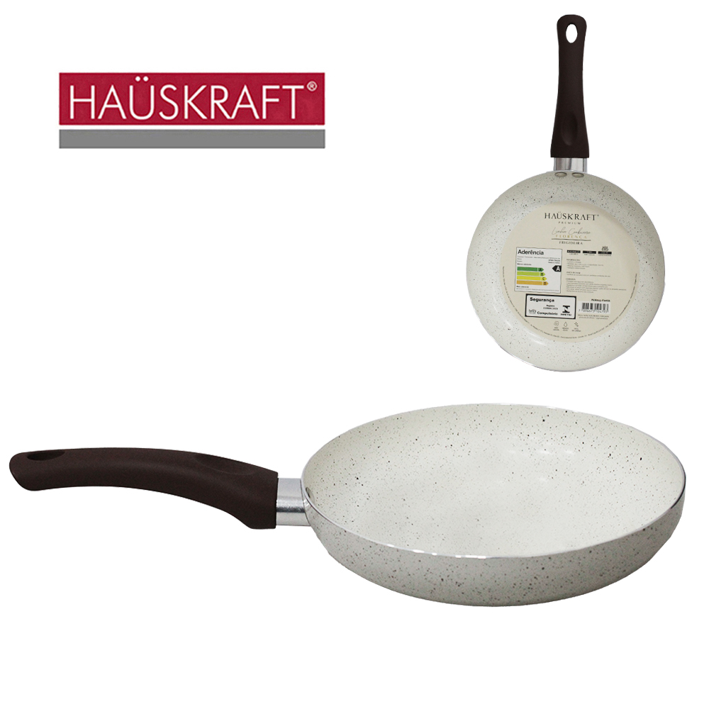 FRIGIDEIRA REVESTIDA CERAMICA ANTIADERENTE CABO EMBORRACHADO LINHA COOFEWARE FLORENCA HAUSKRAFT PREMIUM