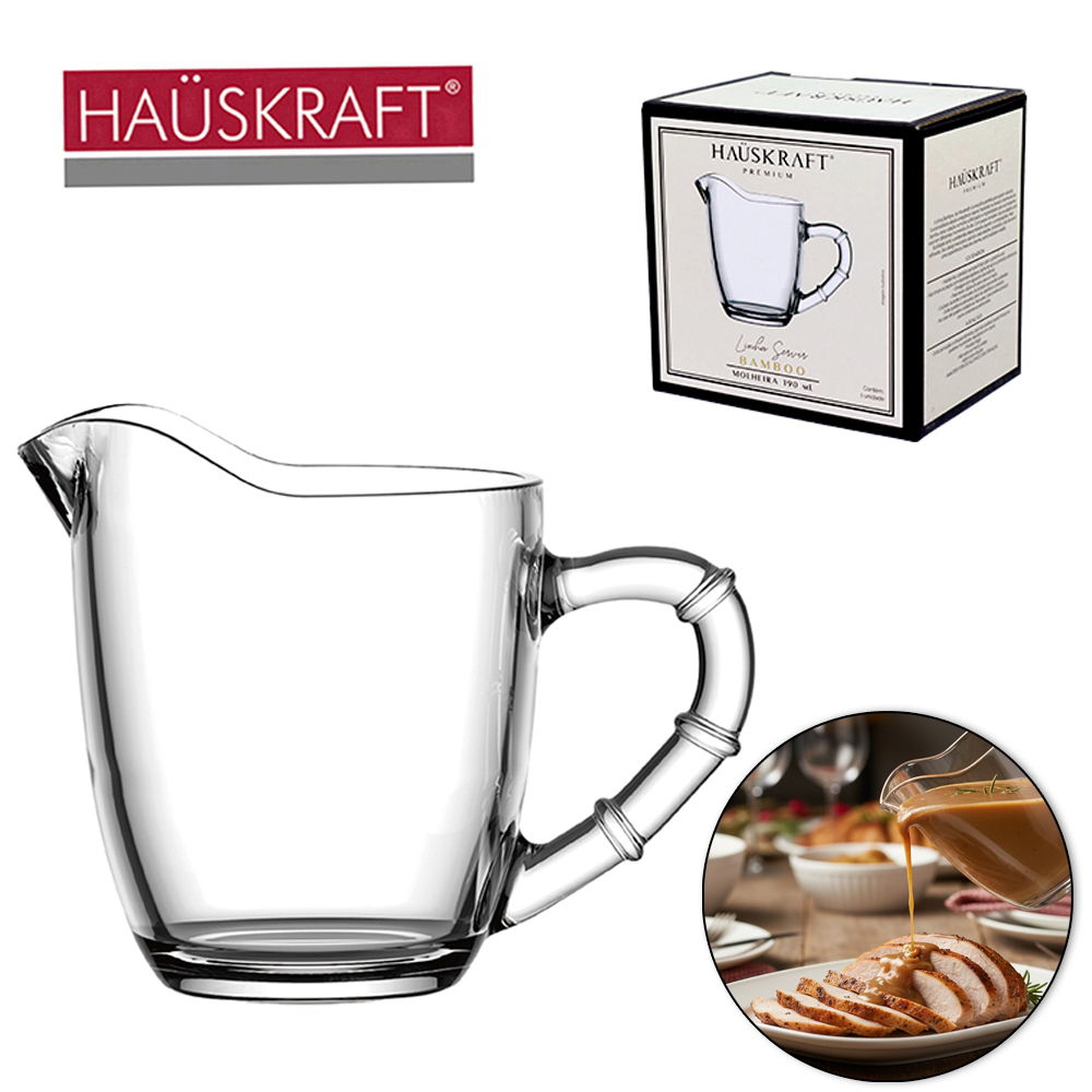 MOLHEIRA DE VIDRO LINHA SERVIR BAMBOO HAUSKRAFT PREMIUM 190ML 11,5X9X8CM