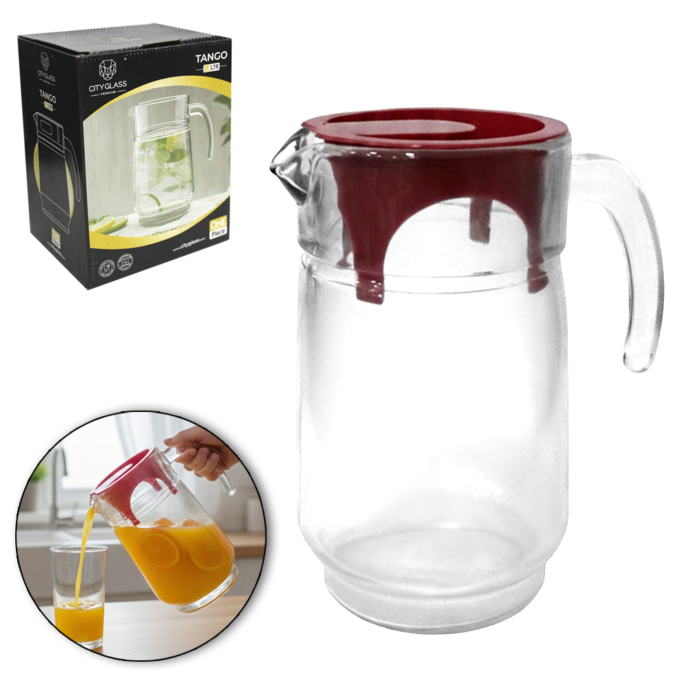 JARRA DE VIDRO COM TAMPA DE PLASTICO TANGO PREMIUM 1L