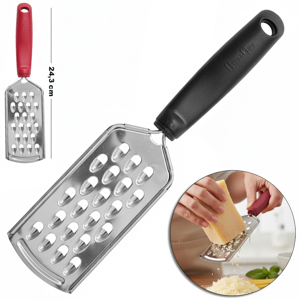 RALADOR DE INOX 1 FACE CABO PLASTICO VERMELHO E PRETO BLACK LINE 24,3X6CM