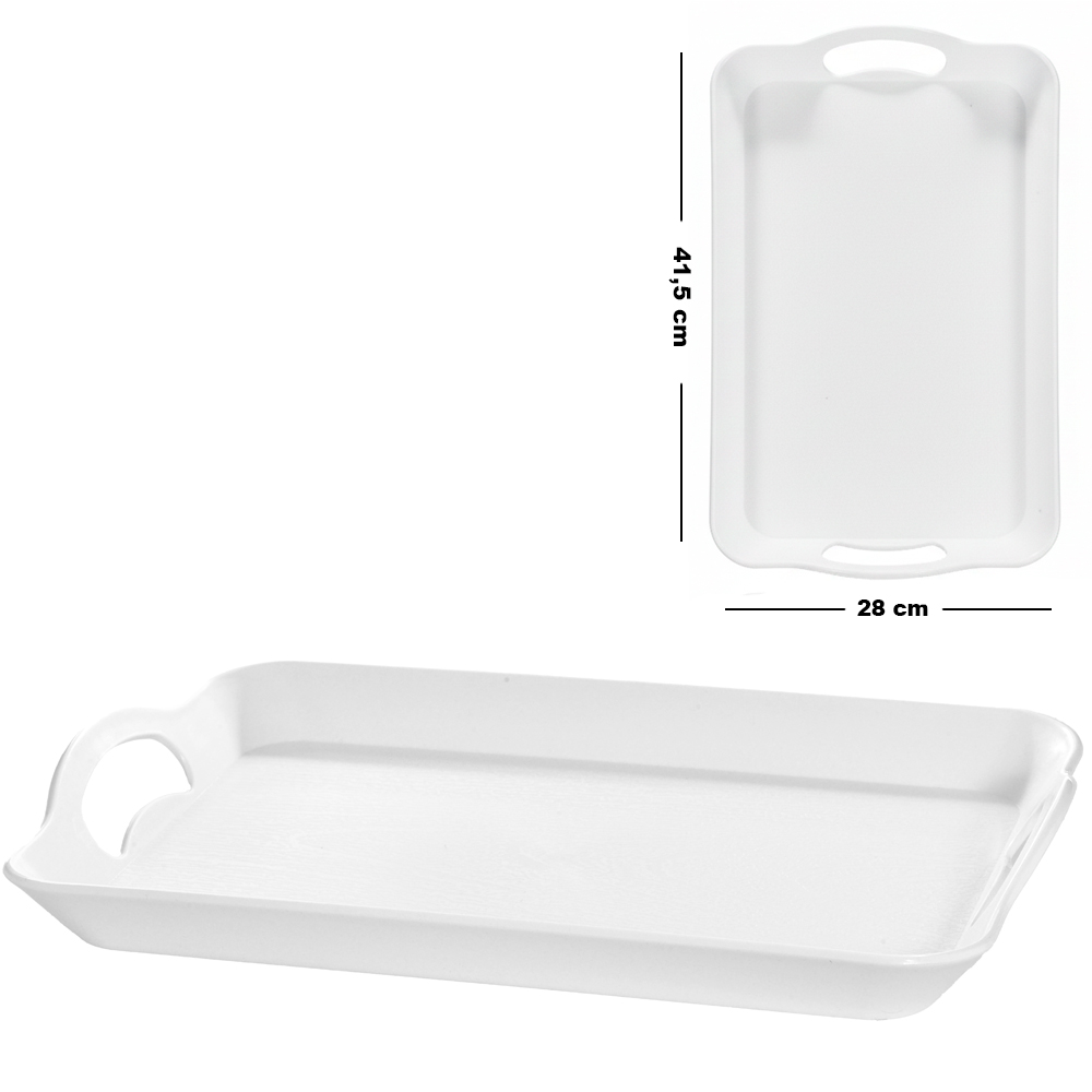 BANDEJA DE PLASTICO RETANGULAR COM ALCA SERENITY 41,5X28X4,2CM